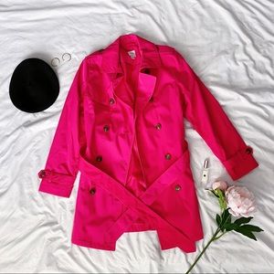 Isaac Mizrahi Hot Pink Trench Coat